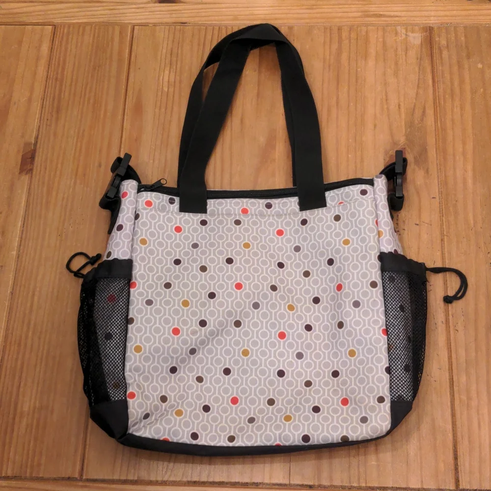 Skip Hop Black and Gray Geo Print Diaper Bag